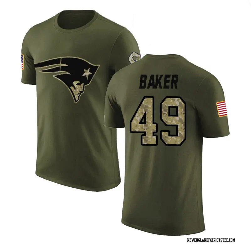 Youth New England Patriots ＃49 Rushawn Baker Olive Salute to Service T-Shirt