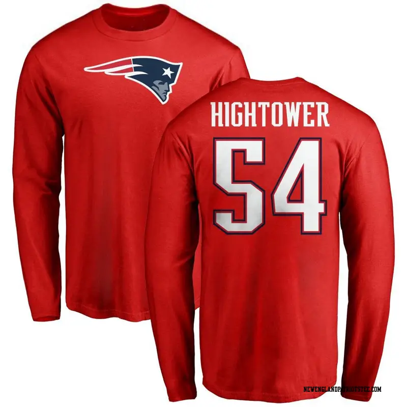 Youth New England Patriots ＃54 Dont'a Hightower Red Name & Number Logo Long Sleeve T-Shirt